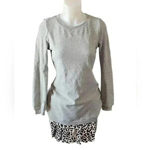 Kinly Sweat Shirt Tunic with animal print skirt Size Xs